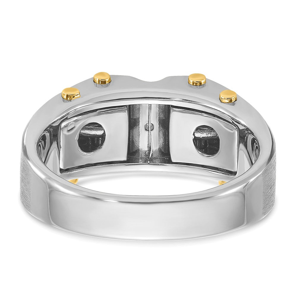 14k Two-tone IBGoodman Men's Polished and Satin Diamond Ring Mounting