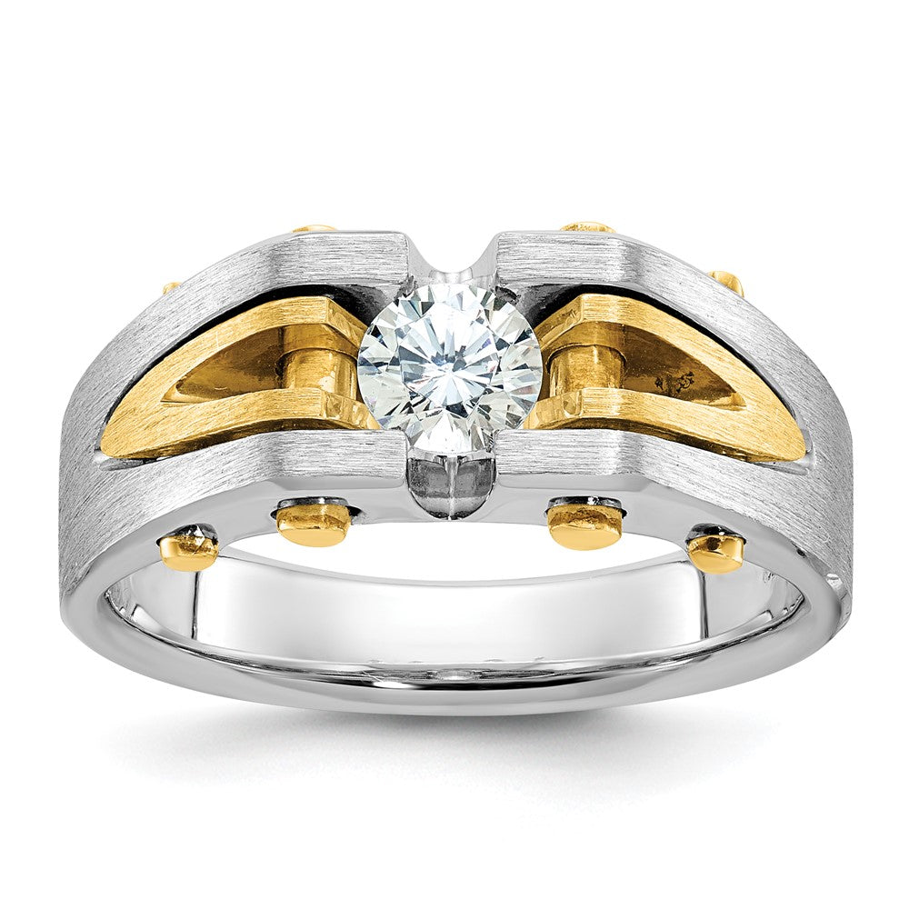 10k Two-tone IBGoodman Men's Polished and Satin Diamond Ring Mounting