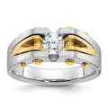 10k Two-tone IBGoodman Men's Polished and Satin Diamond Ring Mounting