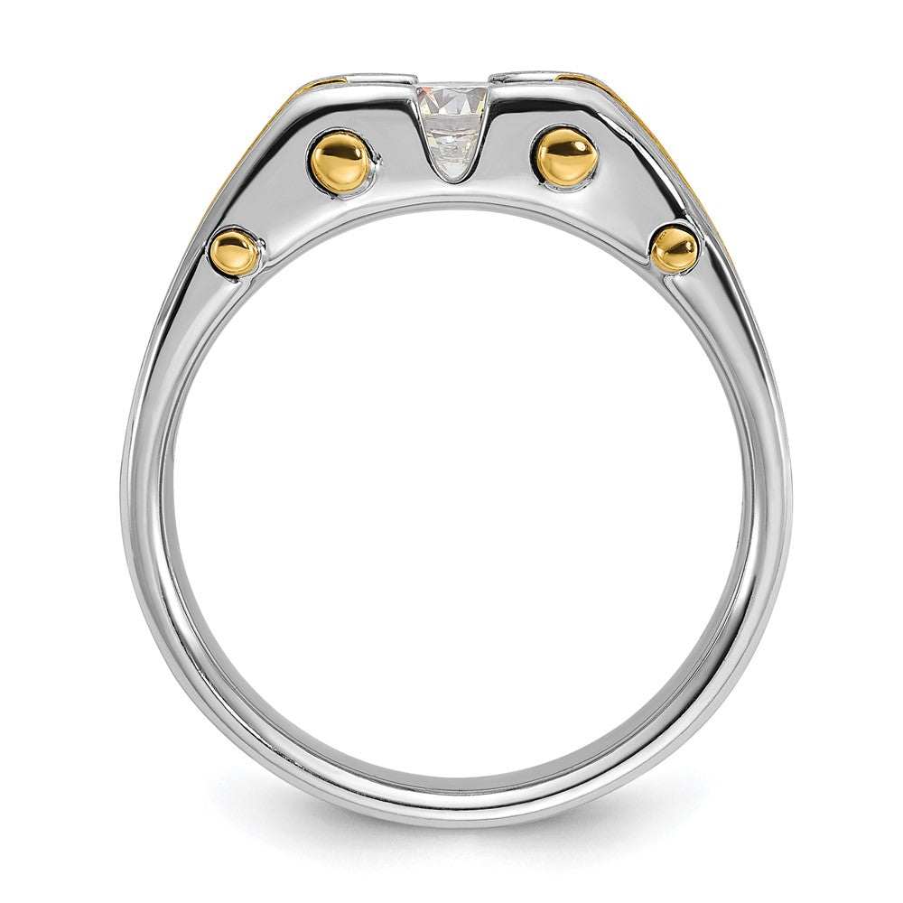14k Two-tone IBGoodman Men's Polished and Satin Diamond Ring Mounting
