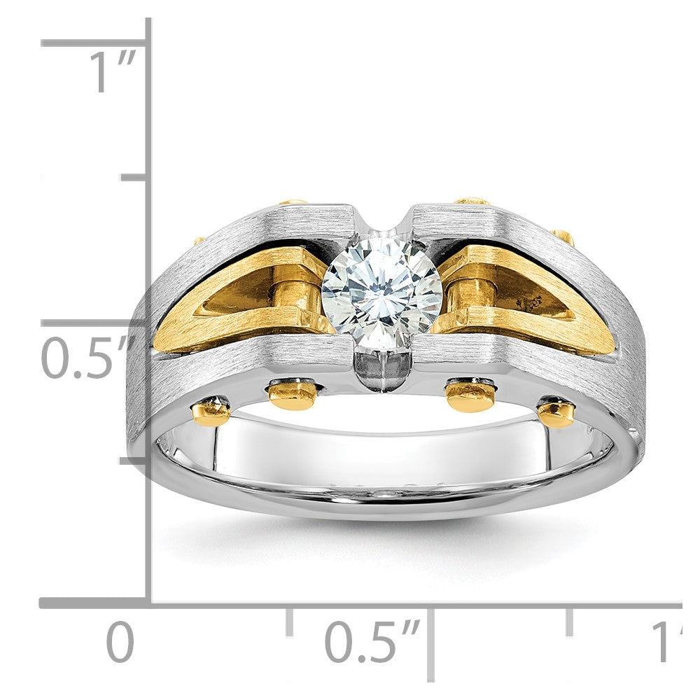 14k Two-tone IBGoodman Men's Polished and Satin Diamond Ring Mounting