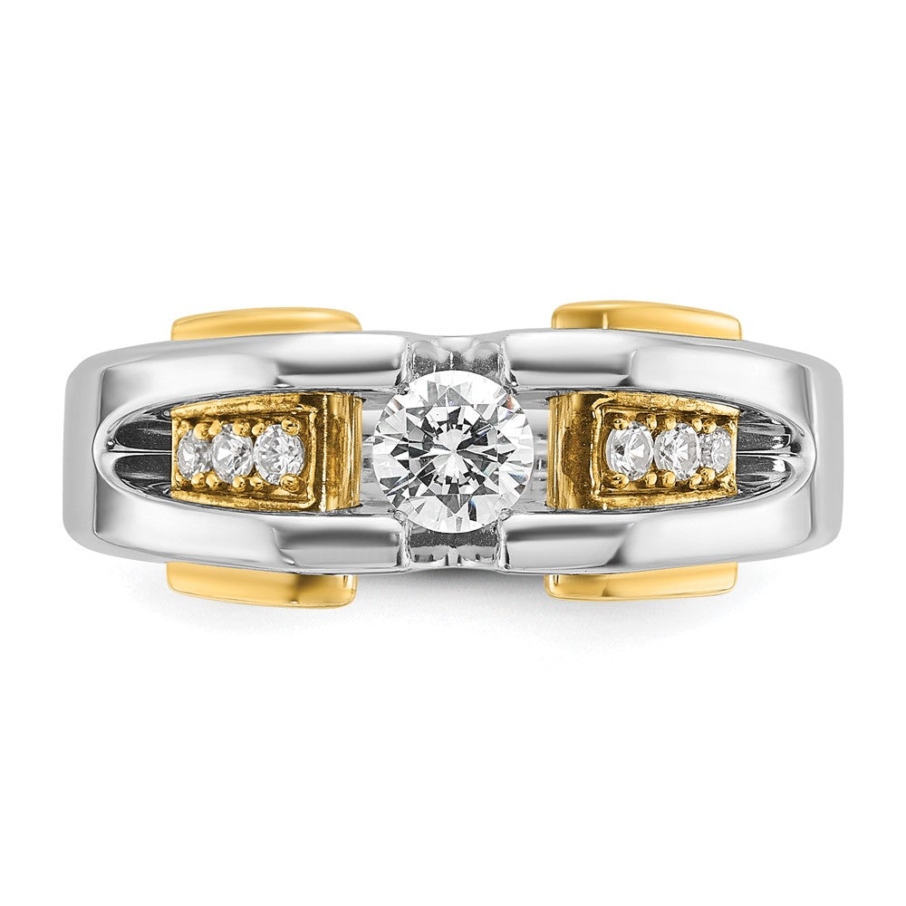 14k Two-tone IBGoodman Men's Diamond Complete Ring