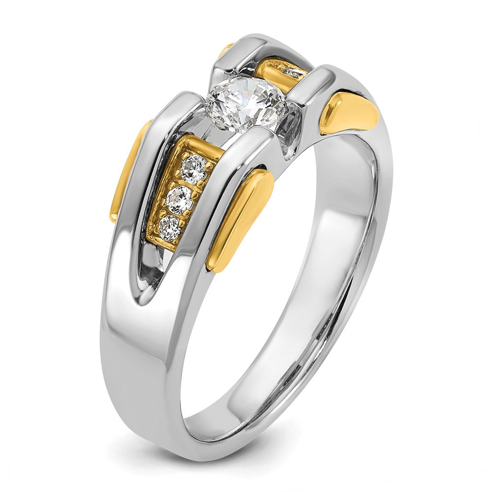 14k Two-tone IBGoodman Men's Diamond Complete Ring