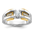 14k Two-tone IBGoodman Men's Diamond Complete Ring
