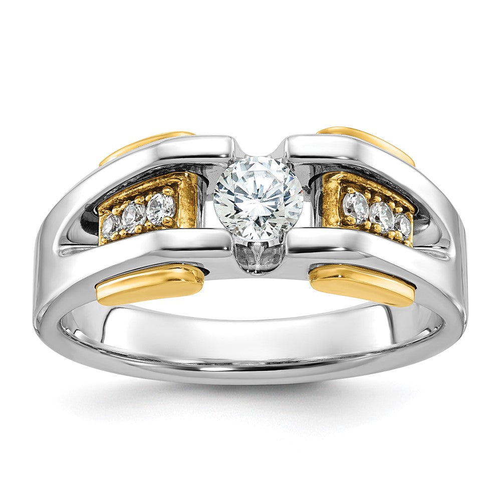 14k Two-tone IBGoodman Men's Diamond Complete Ring