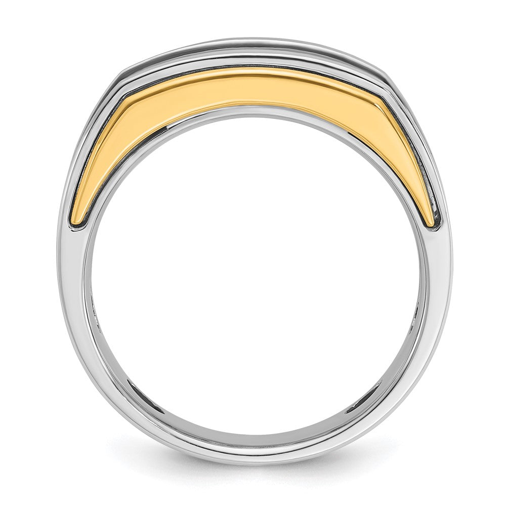14k Two-tone IBGoodman Men's Polished 5-Stone Diamond Ring