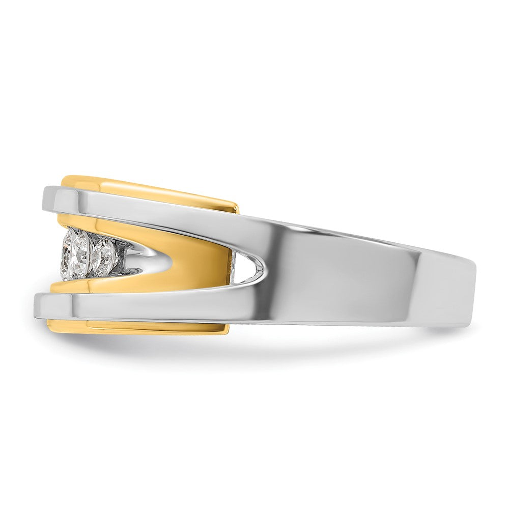 14k Two-tone IBGoodman Men's Polished 5-Stone Ring Mounting