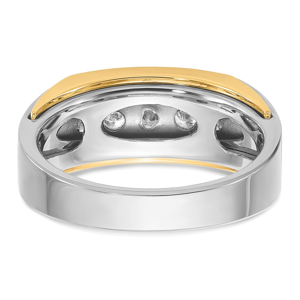 14k Two-tone IBGoodman Men's Polished 5-Stone Ring Mounting