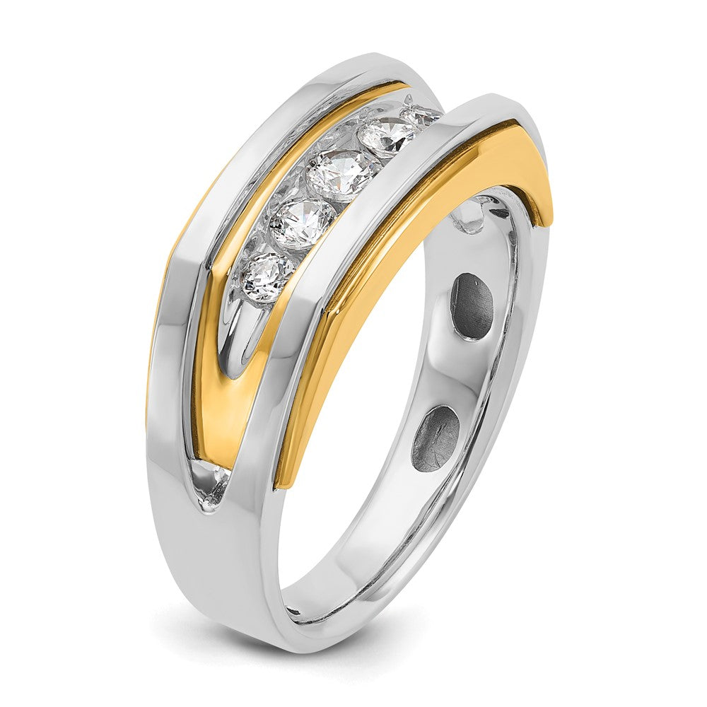 14k Two-tone IBGoodman Men's Polished 5-Stone Ring Mounting