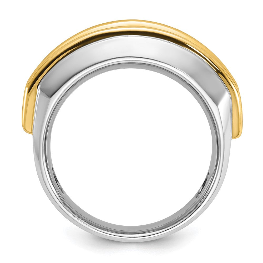 14k Two-tone IBGoodman Men's Polished 7-Stone Ring Mounting