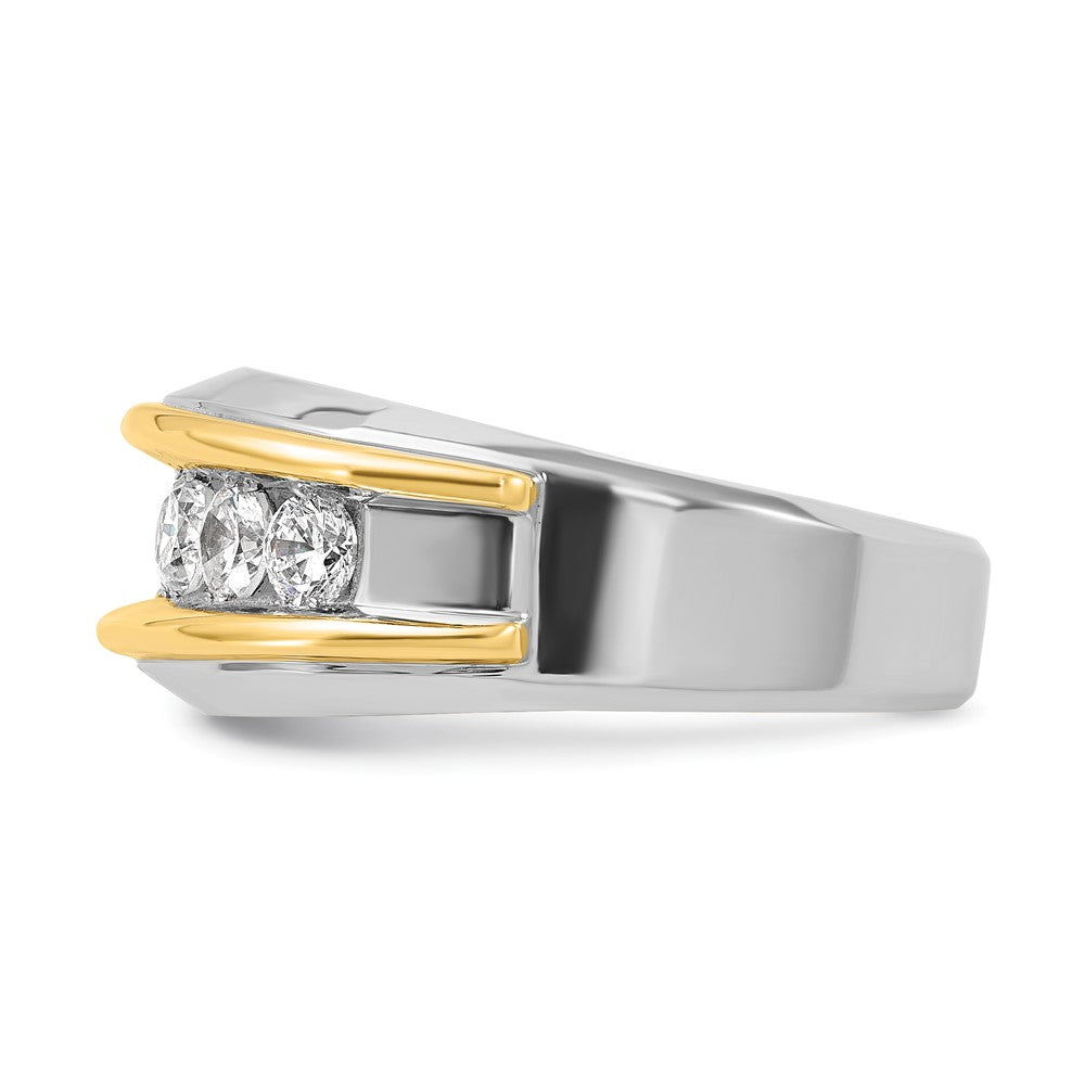 14k Two-tone IBGoodman Men's Polished 7-Stone Ring Mounting