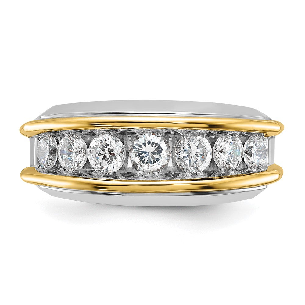 14k Two-tone IBGoodman Men's Polished 7-Stone AA Diamond Ring
