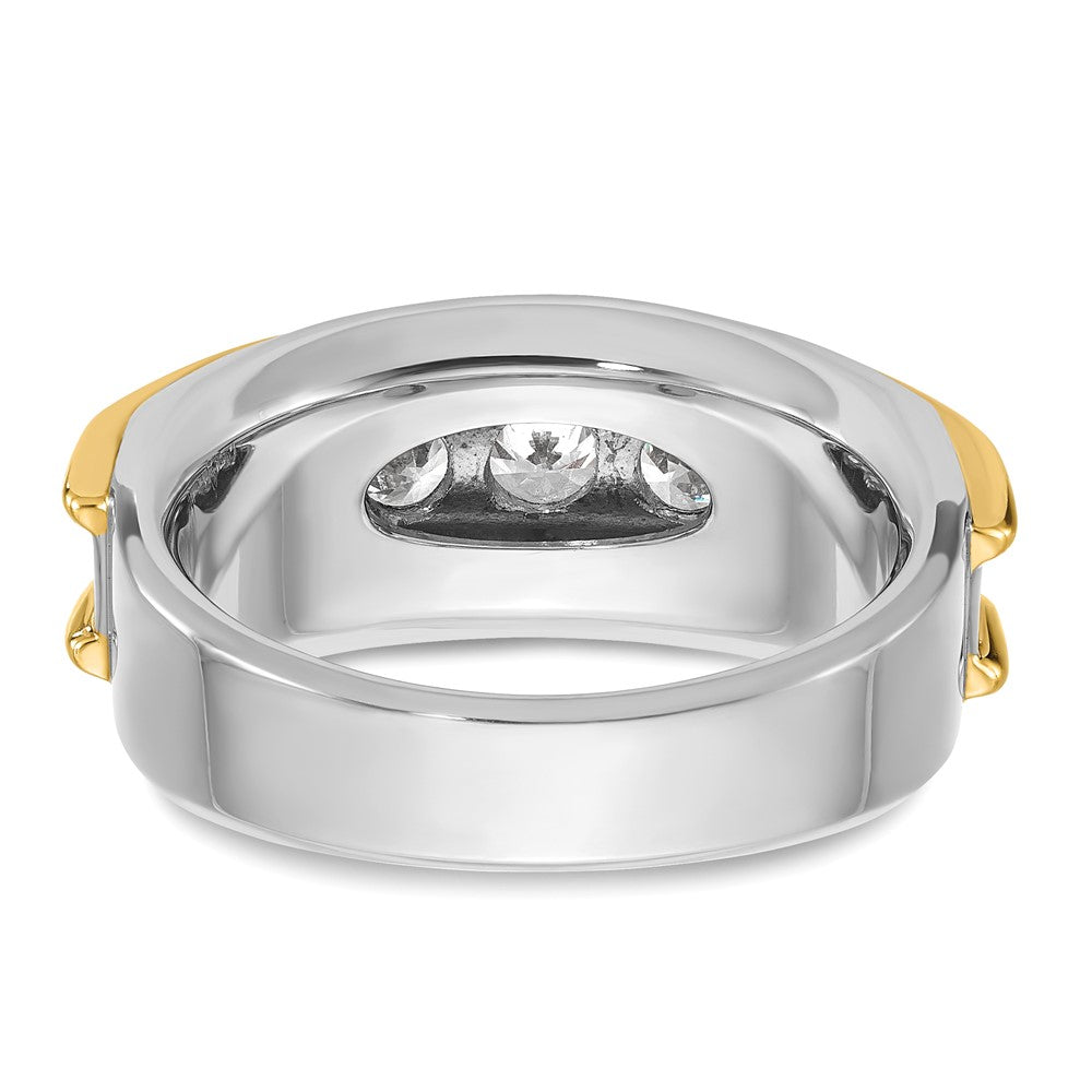 14k Two-tone IBGoodman Men's Polished 7-Stone AA Diamond Ring