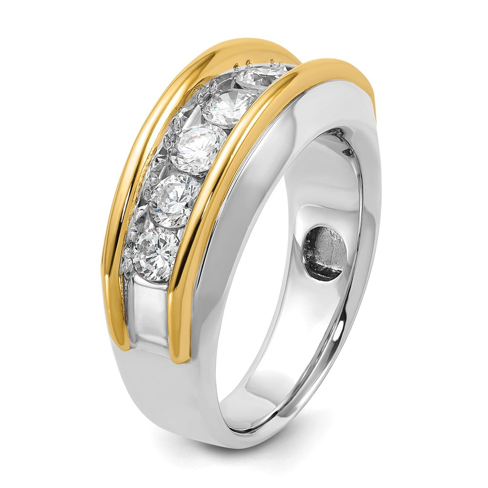 14k Two-tone IBGoodman Men's Polished 7-Stone AA Diamond Ring