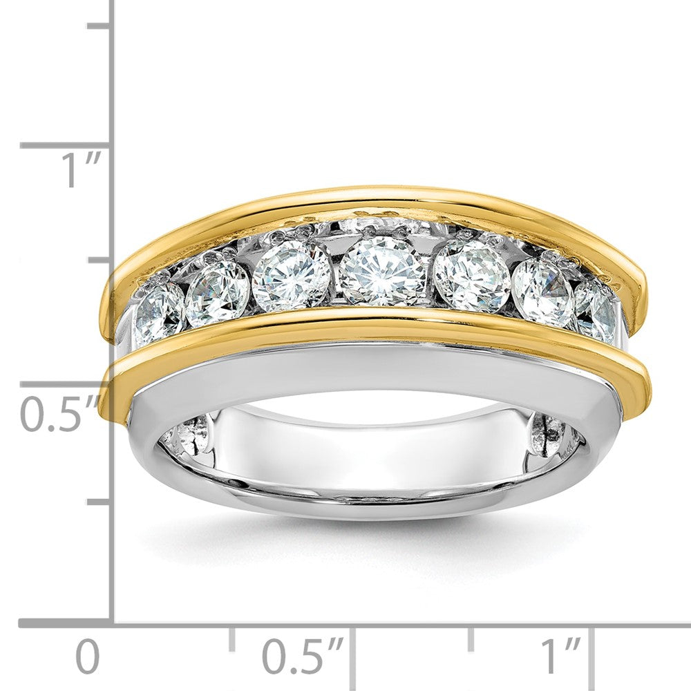 14k Two-tone IBGoodman Men's Polished 7-Stone AA Diamond Ring