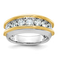 14k Two-tone IBGoodman Men's Polished 7-Stone AA Diamond Ring