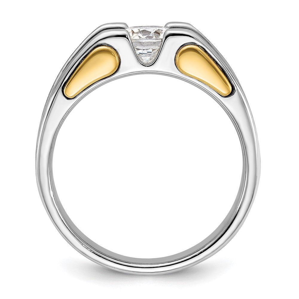 14k Two-tone IBGoodman Men's Polished and Satin Ring Mounting