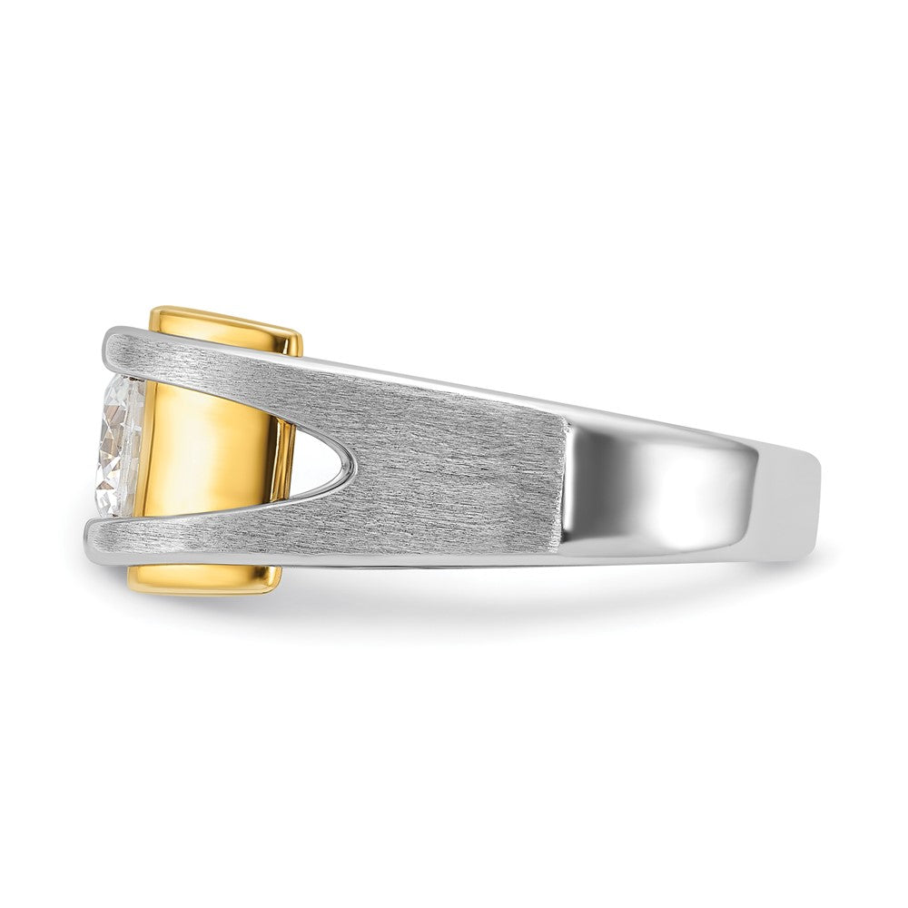 14k Two-tone IBGoodman Men's Polished and Satin Ring Mounting
