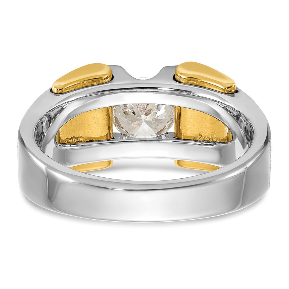 14k Two-tone IBGoodman Men's Polished and Satin Ring Mounting