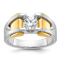 14k Two-tone IBGoodman Men's Polished and Satin Ring Mounting
