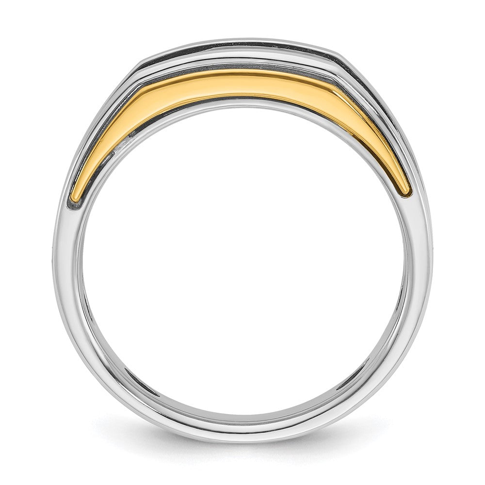10k Two-tone IBGoodman Men's Polished 5-Stone Diamond Ring