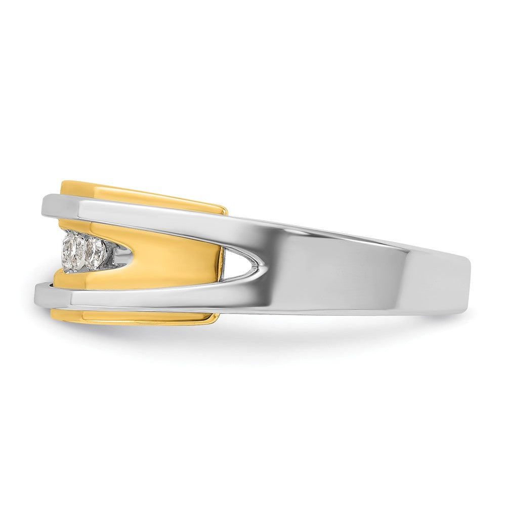 10k Two-tone IBGoodman Men's Polished 5-Stone Diamond Ring