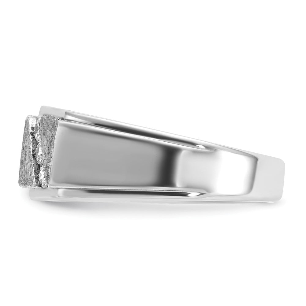14k White Gold IBGoodman Men's Polished and Satin Ring Mounting