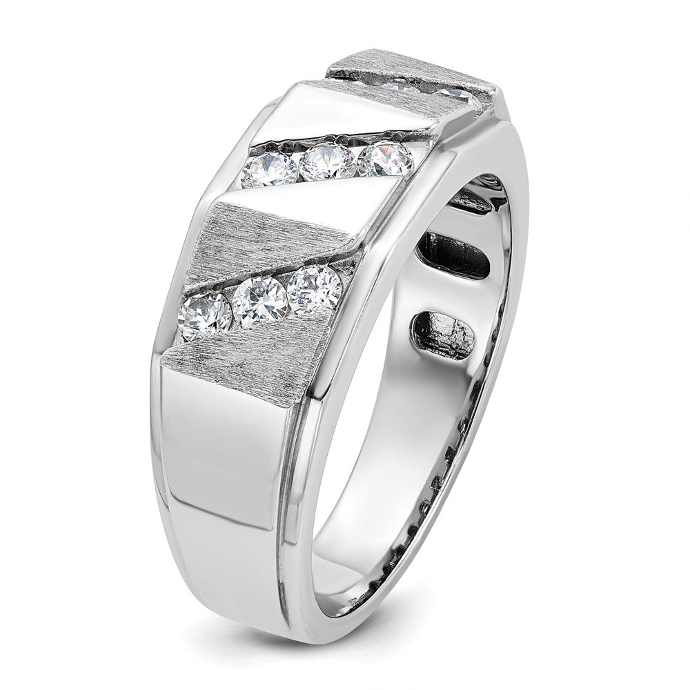 14k White Gold IBGoodman Men's Polished and Satin Ring Mounting