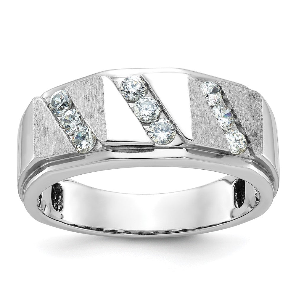 14k White Gold IBGoodman Men's Polished and Satin Ring Mounting