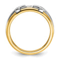 14k Two-tone IBGoodman Men's Polished Satin & Cut-Out Cross Ring Mtg