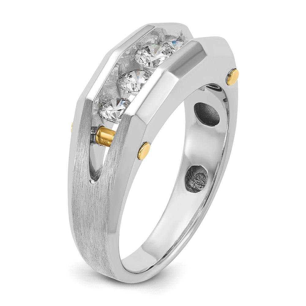 14k Two-tone IBGoodman Men's Polished & Satin 5-Stone Ring Mounting
