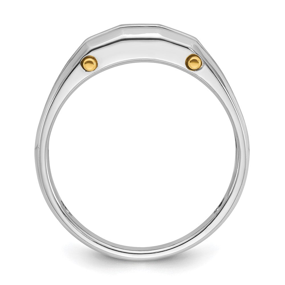 14ktt IBGoodman Men's Polished Satin & Cut-Out 5-Stone Ring Mounting