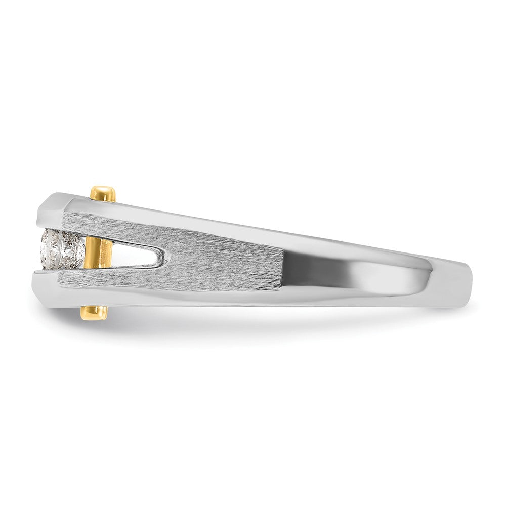 14ktt IBGoodman Men's Polished Satin & Cut-Out 5-Stone Ring Mounting
