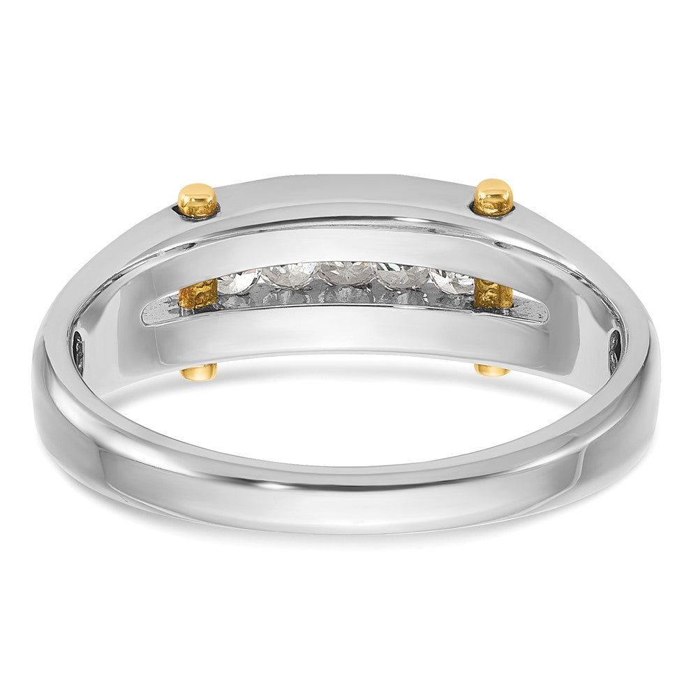 14ktt IBGoodman Men's Polished Satin & Cut-Out 5-Stone Ring Mounting