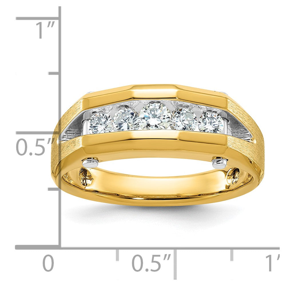 10ktt IBGoodman Men's Polished & Satin 5-Stone Ring Mounting