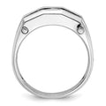 IBGoodman 14k White Gold 5 Stone Polished and Satin Men's Ring Mounting