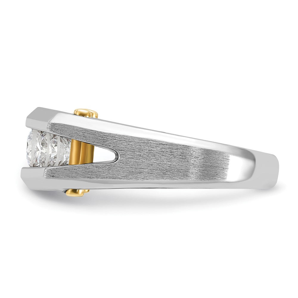 IBGoodman 14k White Gold 5 Stone Polished and Satin Men's Ring Mounting