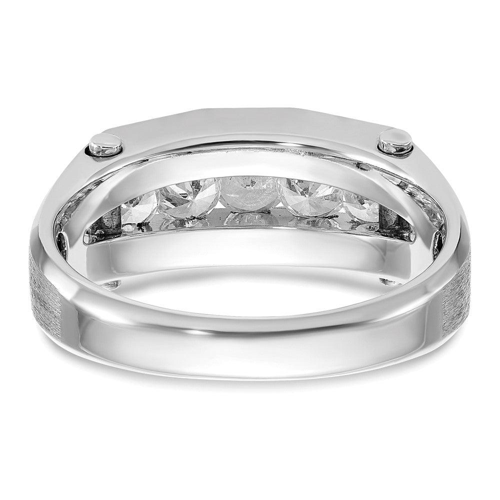 IBGoodman 14k White Gold 5 Stone Polished and Satin Men's Ring Mounting