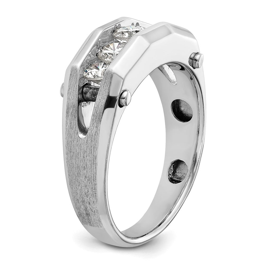 IBGoodman 14k White Gold 5 Stone Polished and Satin Men's Ring Mounting