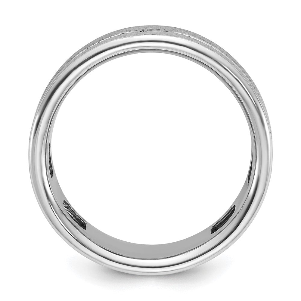 14k White Gold IBGoodman Men's Polished and Satin Ring Mounting