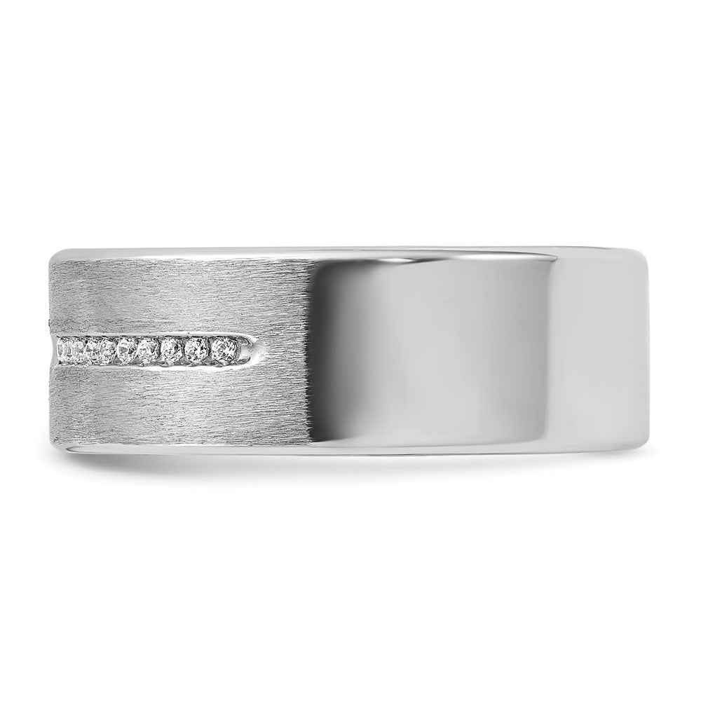 14k White Gold IBGoodman Men's Polished and Satin Ring Mounting