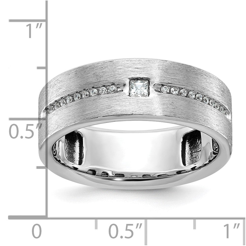 14k White Gold IBGoodman Men's Polished and Satin Ring Mounting