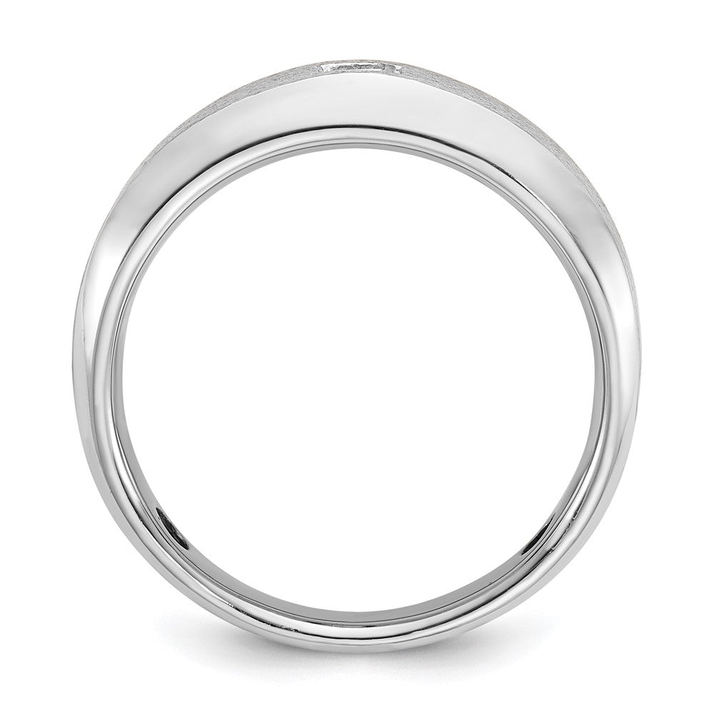 14k White Gold IBGoodman Men's Polished/Satin Diamond Complete Ring