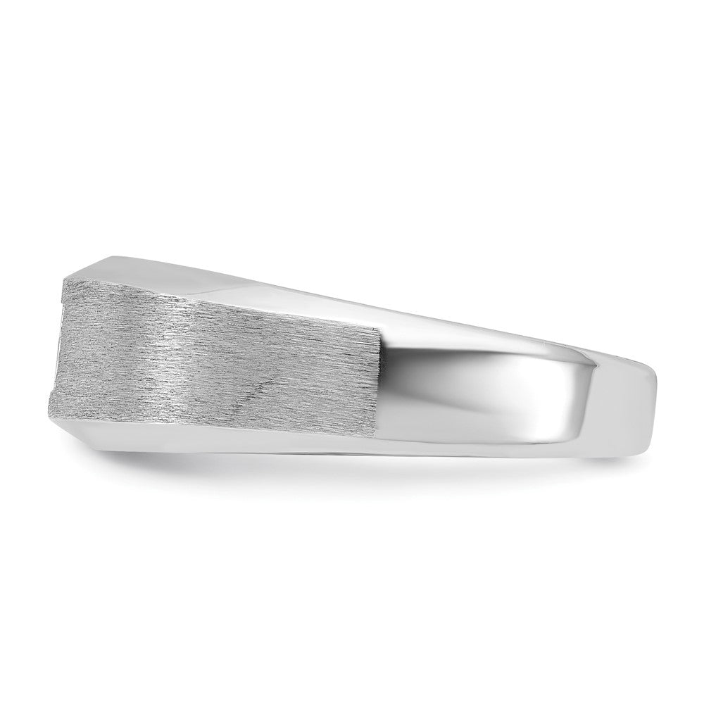 14k White Gold IBGoodman Men's Polished/Satin Diamond Complete Ring