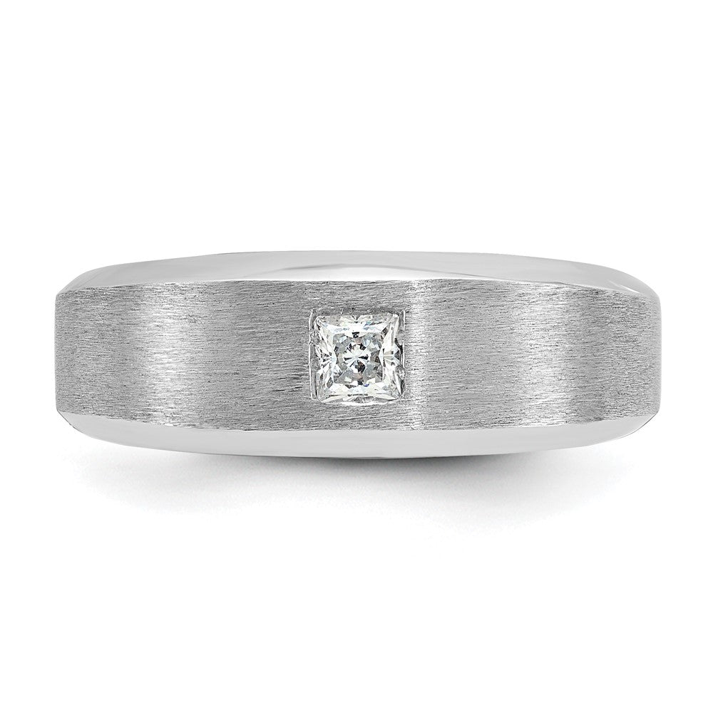 14k White Gold IBGoodman Men's Polished/Satin Diamond Ring Mounting
