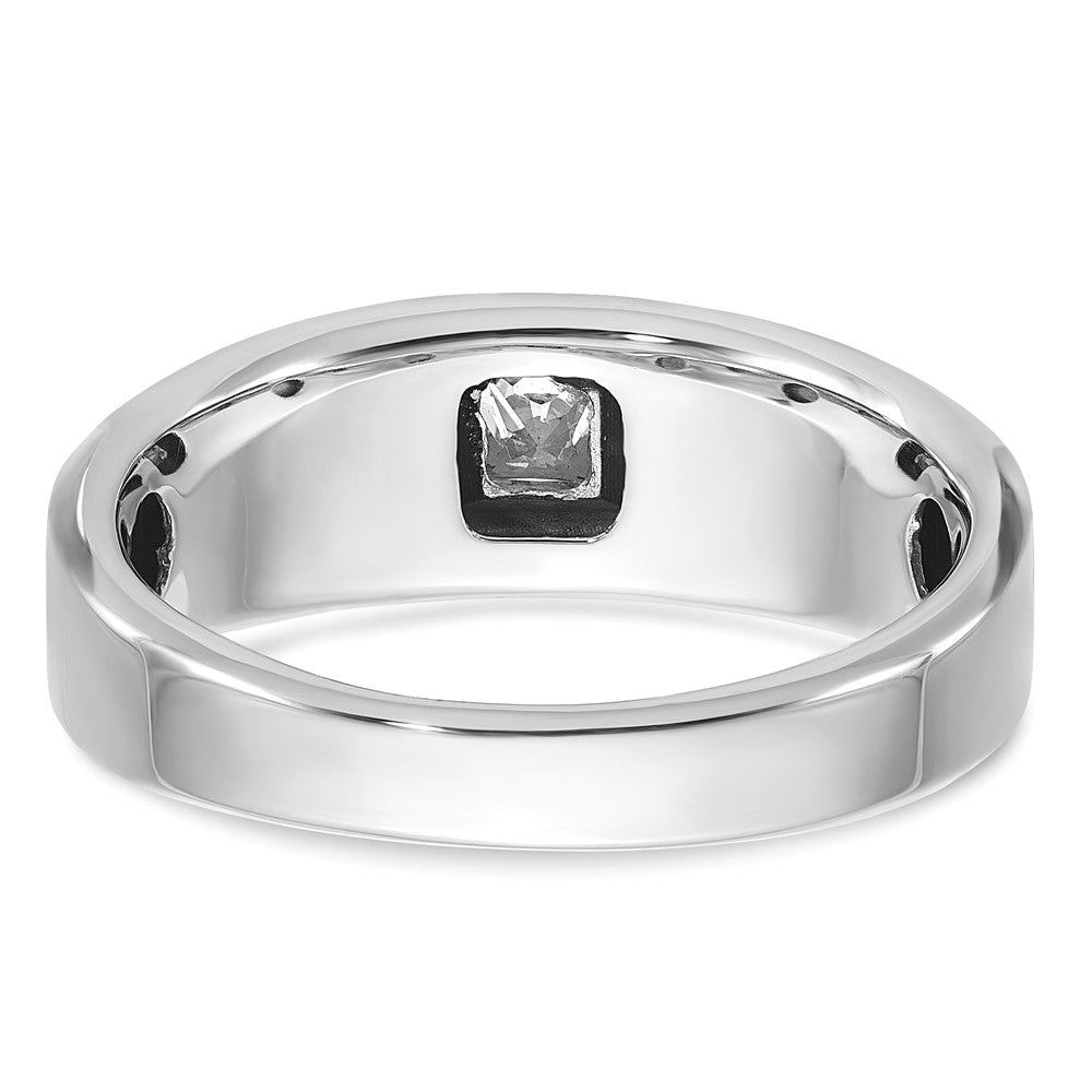14k White Gold IBGoodman Men's Polished/Satin Diamond Ring Mounting