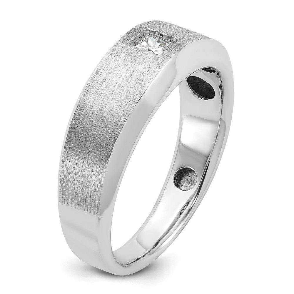 14k White Gold IBGoodman Men's Polished/Satin Diamond Ring Mounting
