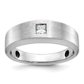 14k White Gold IBGoodman Men's Polished/Satin Diamond Complete Ring