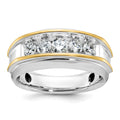 10k Two-tone IBGoodman Men's Polished 5-Stone Diamond Ring