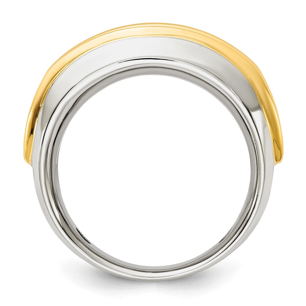 14k Two-tone IBGoodman Men's Polished 5-Stone Ring Mounting